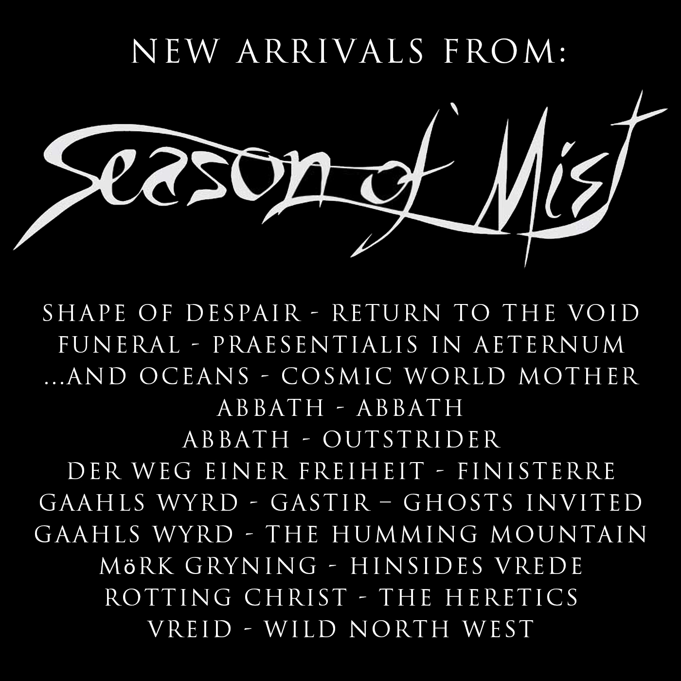 Season of Mist - Rotting Christ's new album 'The Heretics' is available for  pre-ordering in various formats in the Season of Mist shop. Check out  everything below